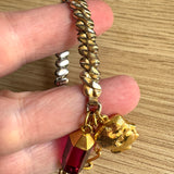 Gemstone Charm Watch Band Bracelet – Unique Upcycled Jewelry for Boho Style
