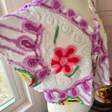 Boho Short Sleeve Floral Chenille Cardigan