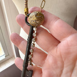 Boho Skeleton Key Bird Charm Necklace