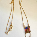 Paris Charm Necklace, Repurposed Vintage French Charm Pendant Necklace