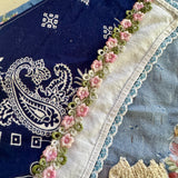 Western Boho Repurposed Shabby Chic Vintage Bandana Head Scarf