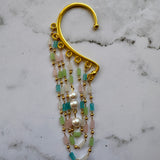 Statement Upcycled Vintage Pastel Beaded Ear Cuff