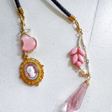 OOAK Western Bolo Pinwheel Flower  Charm Necklace