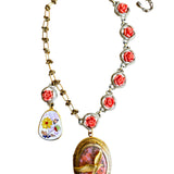 Colorful Locket Statement Necklac