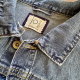 Embroidered Up-Cycled Jean Jacket| Crochet Cutout Back