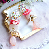 Pinky Repurposed Vintage Earrings