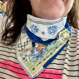One of a Kind Vintage Patchwork Bandana Scarf | Shabby Chic Head Scarf | Upcycled Boho Neckerchief