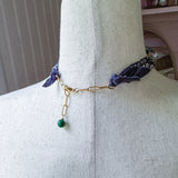 OOAK Boho Bandana Flower Power Charm Necklace