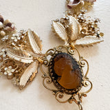 Whimsical Antique Cameo Statement Necklace