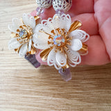 Romantic Pearl Floral Dangle Earrings