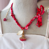 Boho Bandana Charm Necklace/Wrap Bracelet One of a Kind
