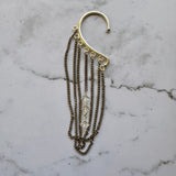 Statement Upcycled Vintage Silver and Crystal  Ear Cuff