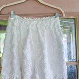 White Fringe Shorts, Boho Beach Cover up
