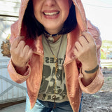 Little Red Riding Hood Pink Satin Jacket with Hood