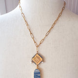 Repurposed Vintage French Madeline Charm Gemstone Necklace