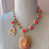 Colorful Locket Statement Necklac