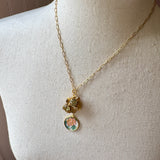 Floral Vintage Embroidered Charm Necklace, Handmade Sentimental Jewelry