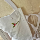 Romantic Embroidered Floral Tank| Repurposed Vintage Rosebud Adjustable Top