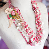 Rose Repurposed Vintage Statement Necklace