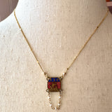 Paris Charm Necklace, Repurposed Vintage French Charm Pendant Necklace