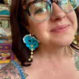 Repurposed Vintage Floral Dangle Earrings