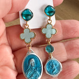 Answered Prayers Repurposed Vintage Gemstone Dangle Earrings