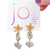 Whimsical Floral Pastel Dangle Gemstone Earrings