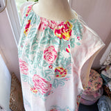 Floral Tank Dress, Up-cycled Tablecloth A-Line Dress