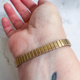 Vintage Rhinestone Glam Watch Band Bracelet – Unique Upcycled Jewelry for Boho Style