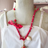 Boho Bandana Charm Necklace/Wrap Bracelet One of a Kind