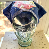 One of a Kind Vintage Patchwork Bandana Scarf | Shabby Chic Head Scarf | Upcycled Boho Neckerchief