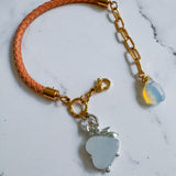 Western Braided Leather Charm Bracelet