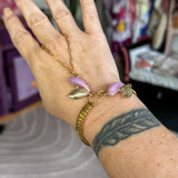 Vintage Watch Band Hand Chain Bracelet – Unique Upcycled Jewelry for Boho Style