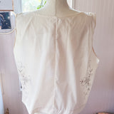 Embroidered Tank | Beige Floral Sleeveless Top