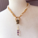 Angel Pendant Pearl Layered Necklace
