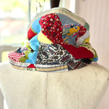 ‘60’s Fabric Patchwork Snap Front Scarf