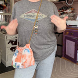 Vintage Orange and Peach Repurposed MCM Floral Fabric Handbag
