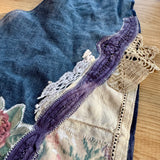 One of a Kind Vintage Patchwork Bandana Scarf | Shabby Chic Head Scarf | Upcycled Boho Neckerchief