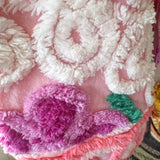 Repurposed Pink Floral Vintage Chenille Patchwork Scarf