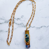 Repurposed Spent Bullet Casing Gold Necklace