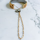 Vintage Watch Band Hand Chain Bracelet – Unique Upcycled Jewelry for Boho Style