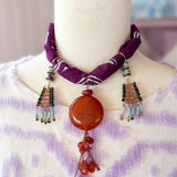 OOAK Boho Bandana Charm Necklace