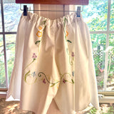 Handmade Floral Embroidered Mid Rise Long Shorts