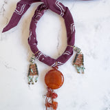 OOAK Boho Bandana Charm Necklace