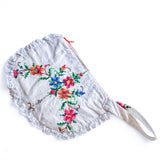 Vintage Repurposed Embroidered Floral Fabric Clutch Handbag