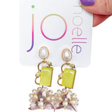Beachy Shell Colorful Flower Dangle Earrings