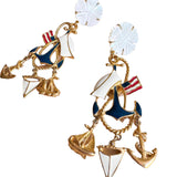 Sailor Repurposed Vintage Earrings