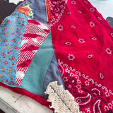 Western Boho Repurposed Shabby Chic Vintage Bandana Head Scarf