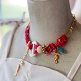 Bandana Charm Necklace/Wrap Bracelet One of a Kind