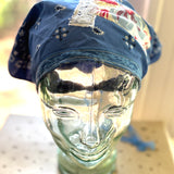One of a Kind Vintage Patchwork Bandana Scarf | Shabby Chic Head Scarf | Upcycled Boho Neckerchief